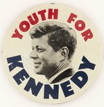 CLASSIC YOUTH FOR KENNEDY LITHO PORTRAIT BUTTON.