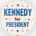 KENNEDY FOR PRESIDENT STAR DESIGN BUTTON.