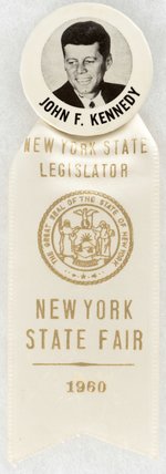 KENNEDY: NY STATE FAIR 1960 RIBBON BADGE.