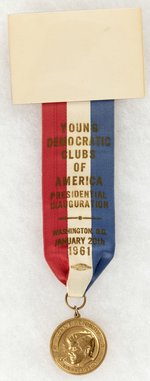 KENNEDY: YOUNG DEMOCRATIC CLUBS OF AMERICA INAUGURATION BADGE.