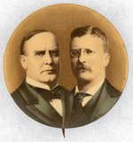 LARGE GOLD MCKINLEY AND ROOSEVELT JUGATE BUTTON.