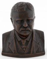 TEDDY ROOSEVELT BRONZE BUST SCULPTURE.