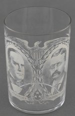 MCKINLEY AND ROOSEVELT 1900 JUGATE GLASS.