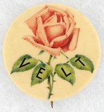 ROSE-VELT TEDDY ROOSEVELT PARTIAL REBUS BUTTON.