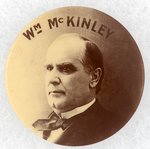 WM MCKINLEY HIGH CONTRAST SEPIA PORTRAIT BUTTON.