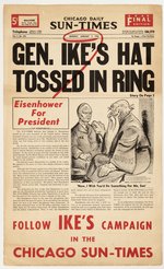 CHICAGO DAILY SUN-TIMES 1952 EISENHOWER FOR PRESIDENT NEWSPAPER.