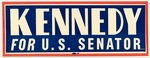 KENNEDY FOR U.S. SENATOR BUMPER STICKER.