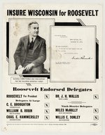 INSURE WISCONSIN FOR ROOSEVELT POSTER.