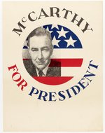 PATRIOTIC MCCARTHY FOR PRESIDENT PORTRAIT POSTER.