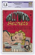 HOLLYWOOD SECRETS #2 JANUARY 1950 CGC RESTORED 1.5 SLIGHT (C-1) FAIR/GOOD.