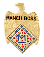 TOM MIX RARE "RANCH BOSS" MEMBERS BADGE.