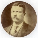 SEPIA THEODORE ROOSEVELT PORTRAIT BUTTON.