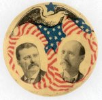 PATRIOTIC ROOSEVELT AND DUNN MN COATTAIL JUGATE BUTTON.