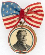 FLAG WILLIAM TAFT CELLULOID BADGE.