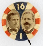 PATRIOTIC 16 TO 1 BRYAN AND SEWALL JUGATE BUTTON.