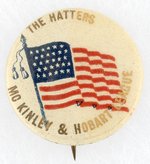 THE HATTERS MCKINLEY AND HOBART LEAGUE FLAG BUTTON.