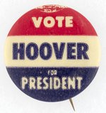 VOTE HOOVER FOR PRESIDENT RWB BUTTON.