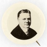 LARGE AND UNUSUAL HIGH CONTRAST HOOVER PORTRAIT BUTTON.