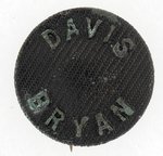 BLACK EMBOSSED DAVIS AND BRYAN LITHO NAME BUTTON.