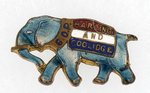 HARDING AND COOLIDGE GOP ENAMEL ELEPHANT PIN.