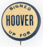 SIGNED UP FOR HOOVER SLOGAN BUTTON.