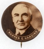 SEPIA WARREN G. HARDING PORTRAIT BUTTON.