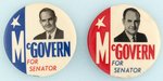 PAIR OF MCGOVERN FOR SENATOR EARLY CAREER PORTRAIT BUTTONS.