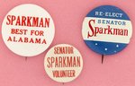 STEVENSON: TRIO OF JOHN SPARKMAN EARLY CAREER/SENATE BUTTONS.