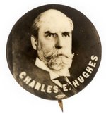 CHARLES E. HUGHES REAL PHOTO PORTRAIT BUTTON.