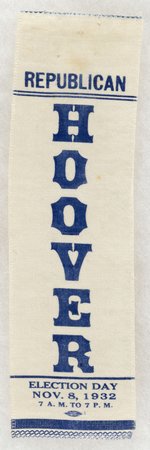 REPUBLICAN HOOVER ELECTION DAY 1932 RIBBON.