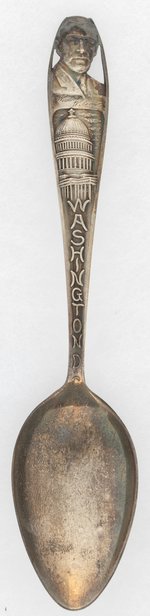 STERLING SILVER WOODROW WILSON PORTRAIT SPOON.