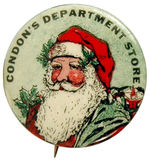 "CONDON'S DEPARTMENT STORE" SANTA BUTTON.