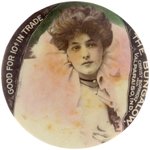 GOOD FOR 10 CENTS POCKET MIRROR PICTURING FAMOUS MODEL AND 1901 GIBSON GIRL EVELYN NESBIT.