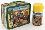 BONANZA LUNCHBOX (GREEN RIM) AND THERMOS.