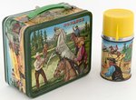 BONANZA LUNCHBOX (GREEN RIM) AND THERMOS.