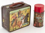 BONANZA LUNCHBOX (BROWN RIM) AND THERMOS.