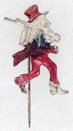 SPANISH-AMERICAN WAR 1898 UNCLE SAM ON HIS WAY TO CUBA WHITE METAL STICKPIN.