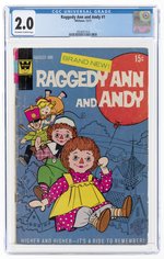 RAGGEDY ANN AND ANDY #1 DECEMBER 1971 CGC 2.0 GOOD.