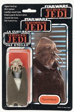 PALITOY STAR WARS: RETURN OF THE JEDI (1983) - SQUID HEAD TRI-LOGO 70-BACK CARDED ACTION FIGURE.