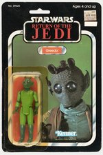 STAR WARS: RETURN OF THE JEDI (1983) - GREEDO 77 BACK-A CARDED ACTION FIGURE.