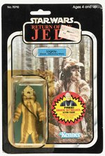 STAR WARS: RETURN OF THE JEDI (1984) - LOGRAY (EWOK MEDICINE MAN) 77 BACK-B CARDED ACTION FIGURE.