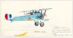 GEORGE EVANS ORIGINAL ART OF NIEUPORT BI-PLANE IN COLOR.