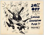 AL MILGROM VINTAGE COMIC STORE SUBSRIPTION SIGN ORIGINAL ART.