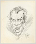 TOM PALMER ORIGINAL ART OF DRACULA LARGE HEAD SKETCH.