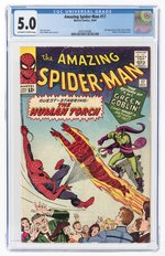 AMAZING SPIDER-MAN #17 OCTOBER 1964 CGC 5.0 VG/FINE.