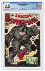 AMAZING SPIDER-MAN #41 OCTOBER 1966 CGC 3.5 VG- (FIRST RHINO).