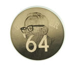 GOLDWATER FLASHER BUTTON IN WHITE LITHO FRAME.