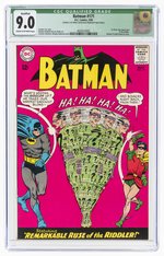 BATMAN #171 MAY 1965 CGC QUALIFIED 9.0 VF/NM (FIRST SILVER AGE RIDDLER).