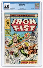 IRON FIST #14 AUGUST 1977 CGC 5.0 VG/FINE (FIRST SABRETOOTH).