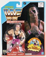 HASBRO WWF (1992) SERIES 4 - BRET "HITMAN" HART ACTION FIGURE ON FOREIGN CARD.